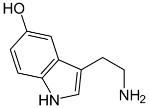 Estructura de la molécula de serotonina