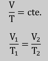 Enunciado matemático de la ley de Charles de los gases ideales