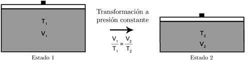 Figura de representación de la ley de Charles