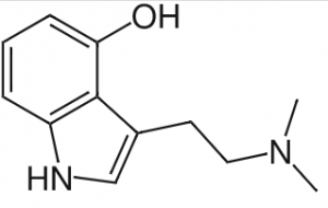 Estructura química del alcaloide psilocina