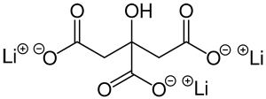 Estructura química del citrato de litio